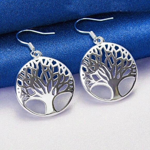 Destinelle Filigree Tree of Life 925 Sterling Silver Earrings Gift Packaged - Picture 3 of 12